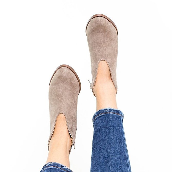 women deep v sexy booties casual comfort plus size zipper shoes