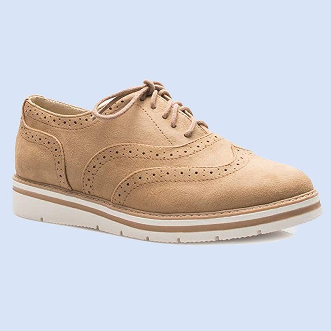 women's lace up perforated oxfords shoes plus size casual shoes