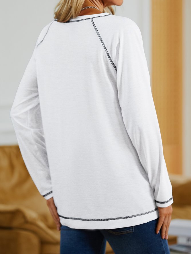 Crew Neck Plain Loose Top