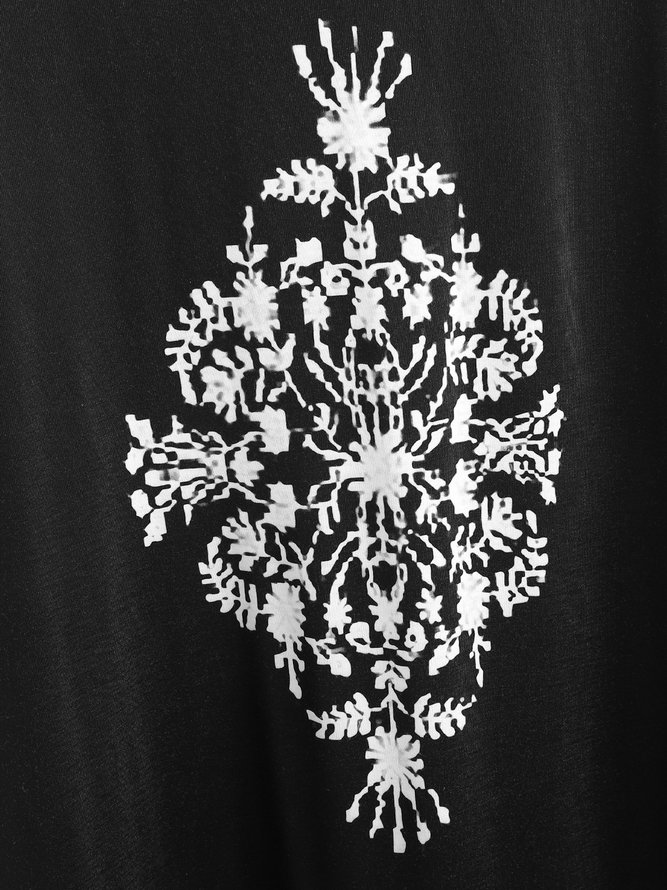 Vintage Mexican Flower Design Crew Neck Prom Dress