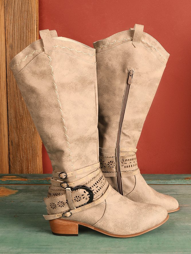 Daily Hollow-Out Spring/fall Cowboy Boot