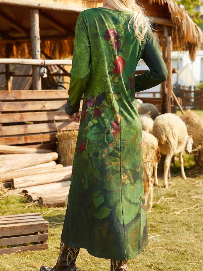 V Neck Regular Fit Casual Dress