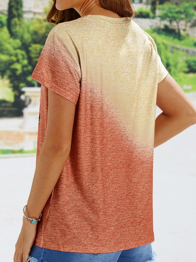 Loosen Crew Neck Animal Short Sleeve T-Shirt