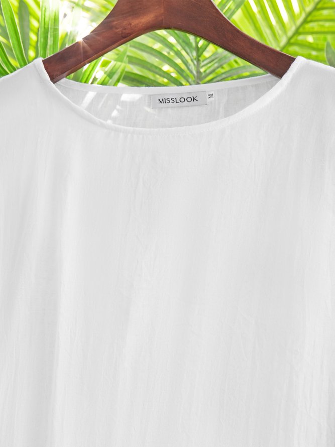 Asymmetric Linen Women Tunic Blouses