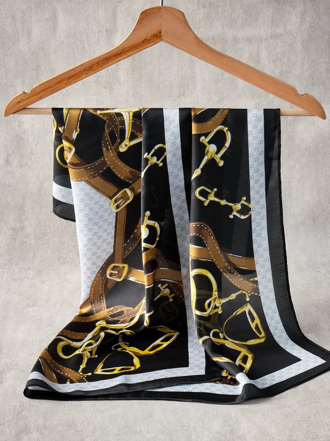 Boho Holiday Abstract Pattern Silk Scarf Vacation Beach Daily Commuting Accessories