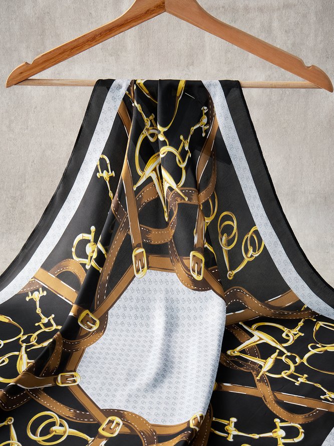 Boho Holiday Abstract Pattern Silk Scarf Vacation Beach Daily Commuting Accessories