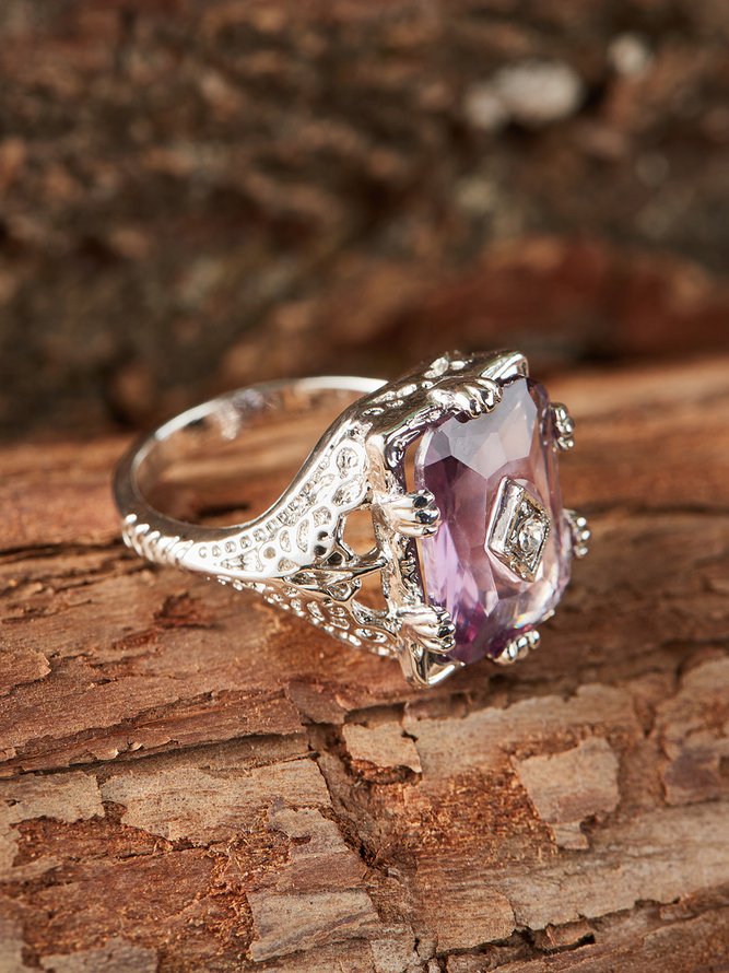 JFN Amethyst Zircon Ring