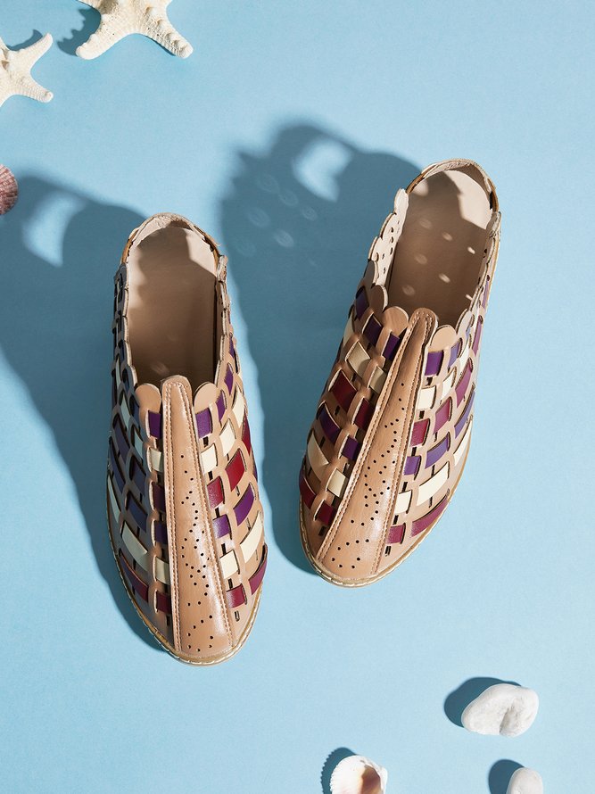 Vintage Weave Inlay Block Heels