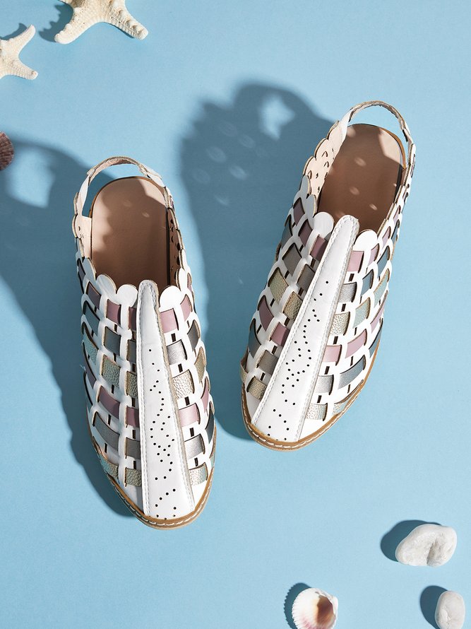 Vintage Weave Inlay Block Heels