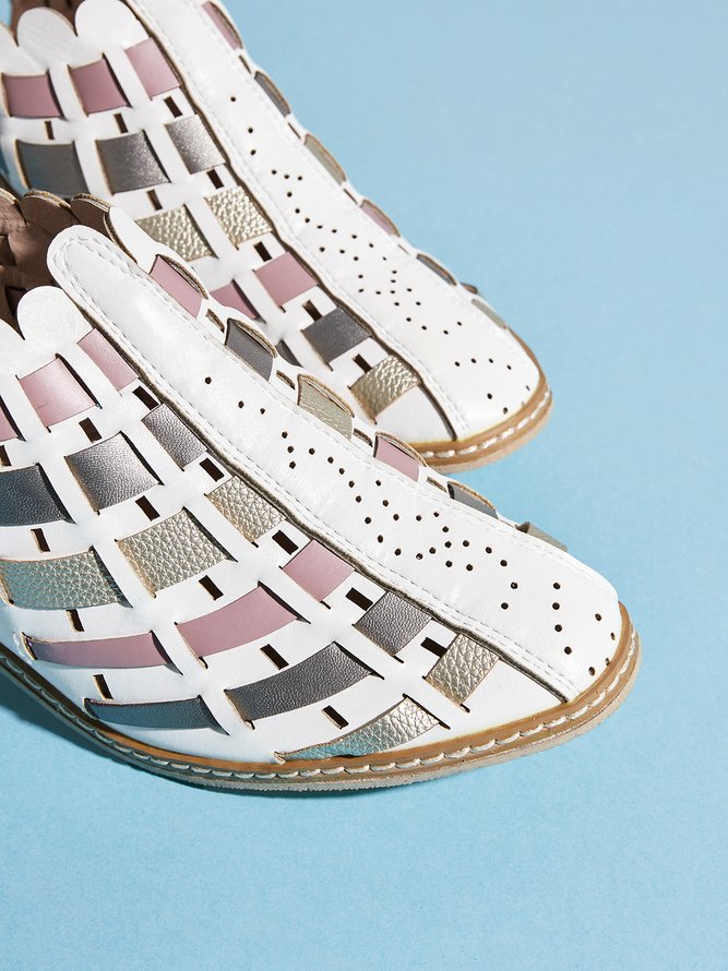 Vintage Weave Inlay Block Heels