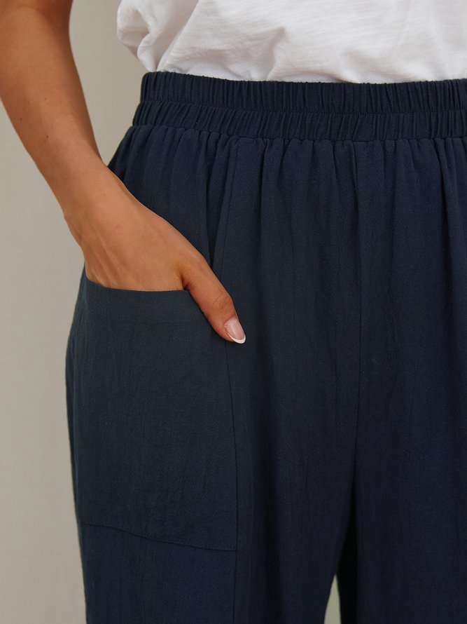 Plain Casual Casual Pants