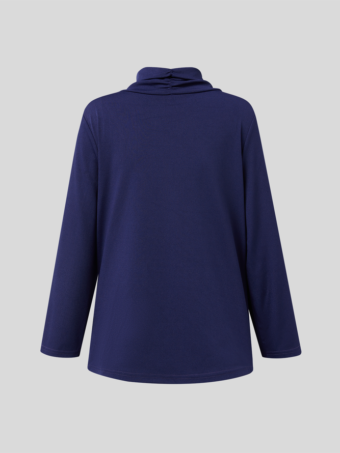 V Neck Regular Fit Plain Casual Two-Piece Set