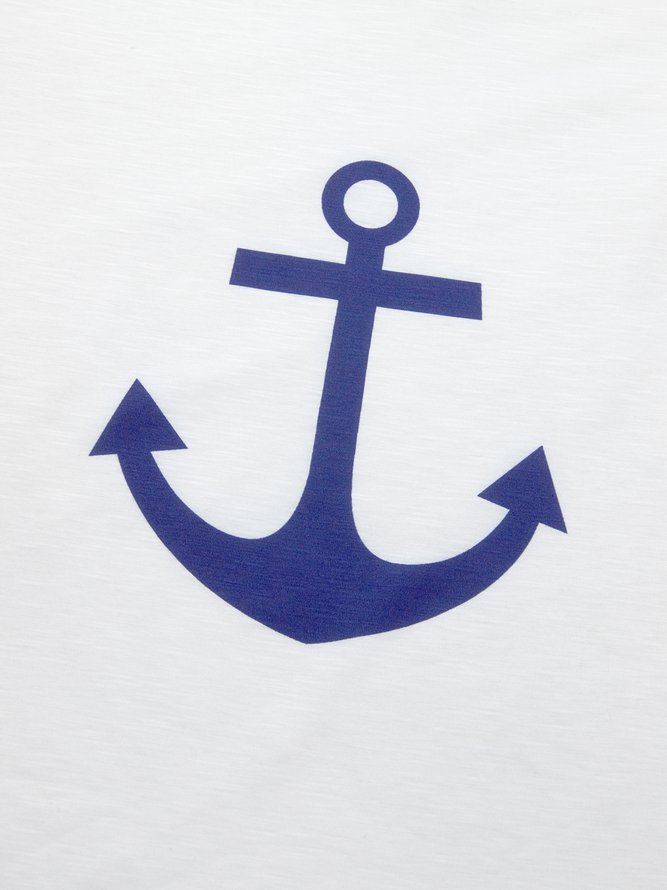Women Sea Casual V Neck Anchor T-Shirt