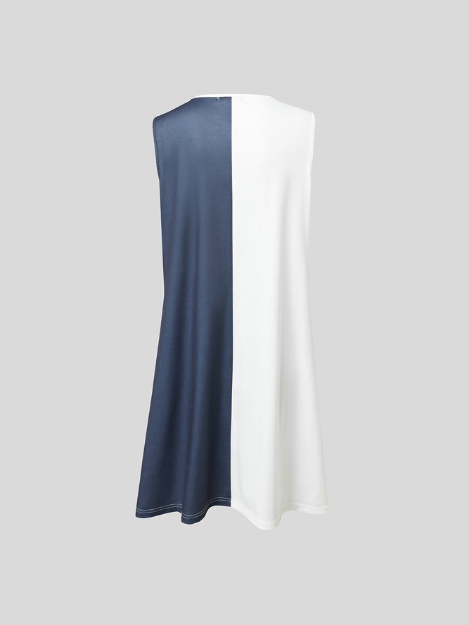 Holiday Ocean Anchor Navy contrast a-hem short Dress