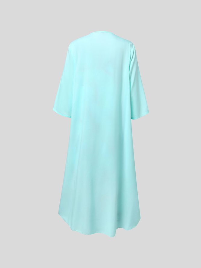 JFN 2PCS V Neck Gradient Vacation Sleeveless Dress with Cardigan