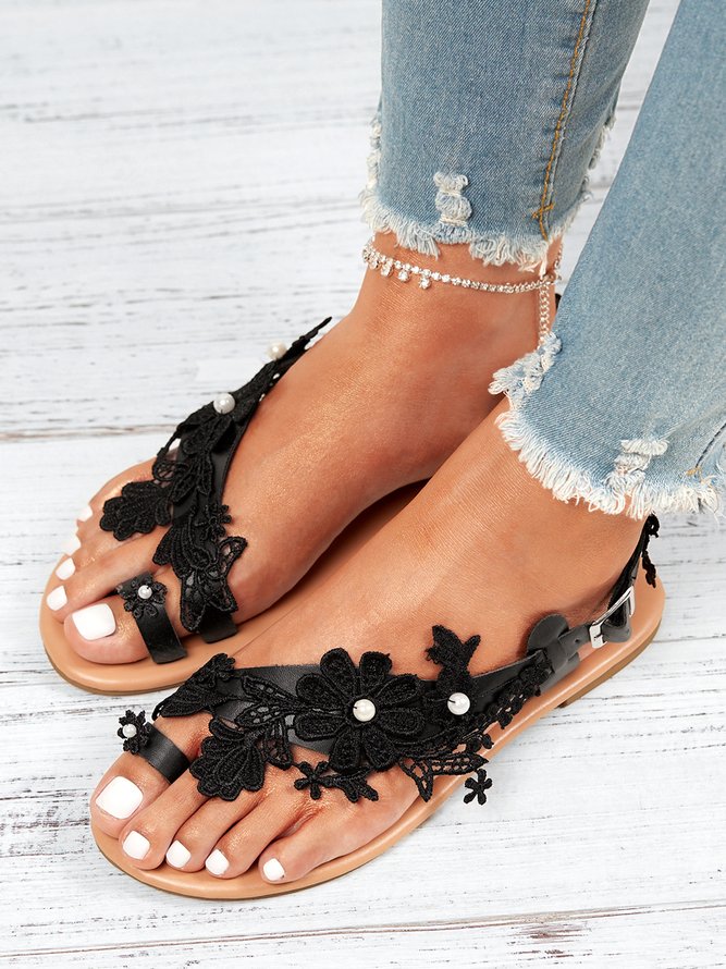 JFN    White  Lace  Flower  Wedding  Women's  flip flops Sandals