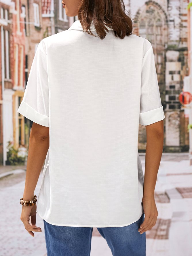 Butterfly Loose Shirt Collar Casual Blouse
