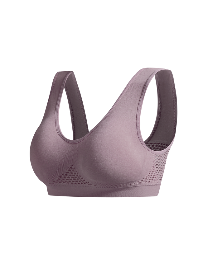 Perforated Seamless Sports Bra Plus Size justfashionnow