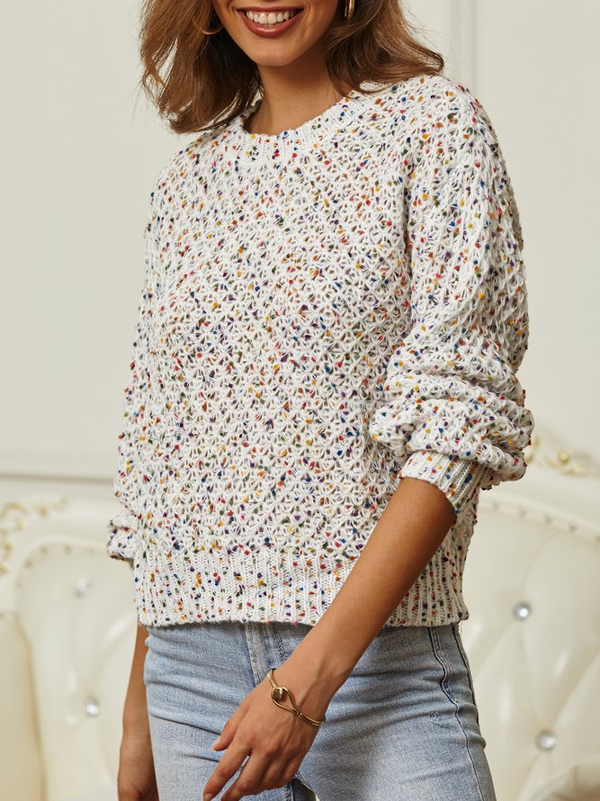 Wool/Knitting Ombre Crew Neck Sweater