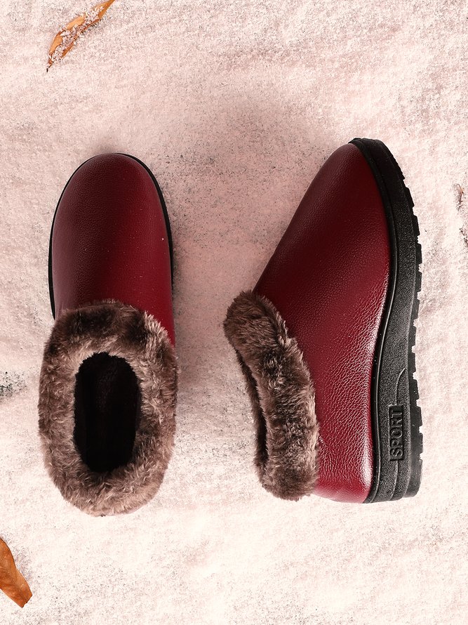 Simple Casual Warm Plush Ankle Boots