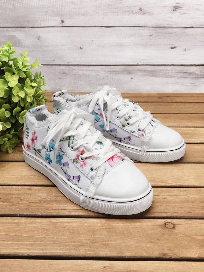 JFN Fashion Floral Ultralight Breathable Sports Canvas Shoes
