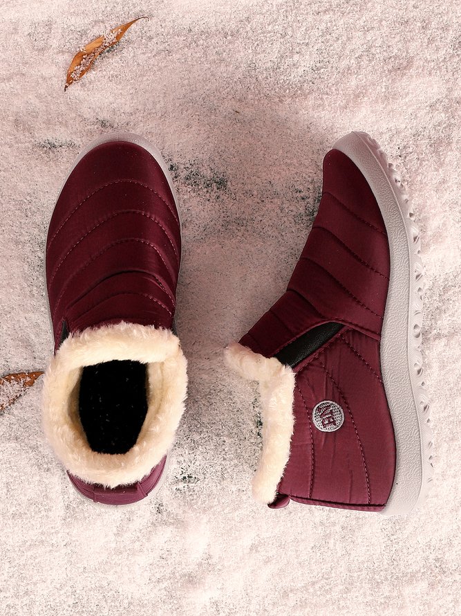 Winter Faux Fur Waterproof Windproof Warmth Snow Boots