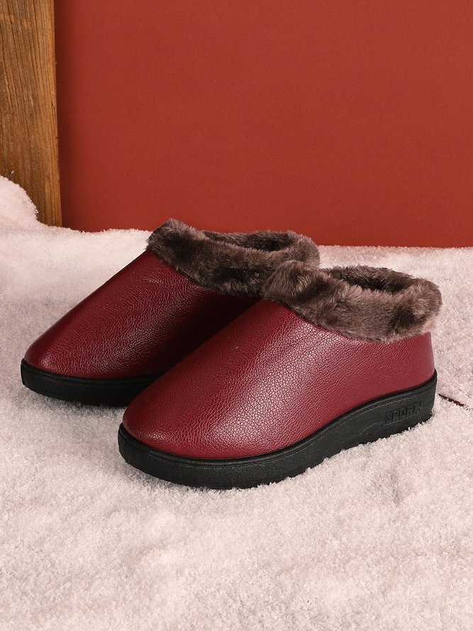 Simple Casual Warm Plush Ankle Boots
