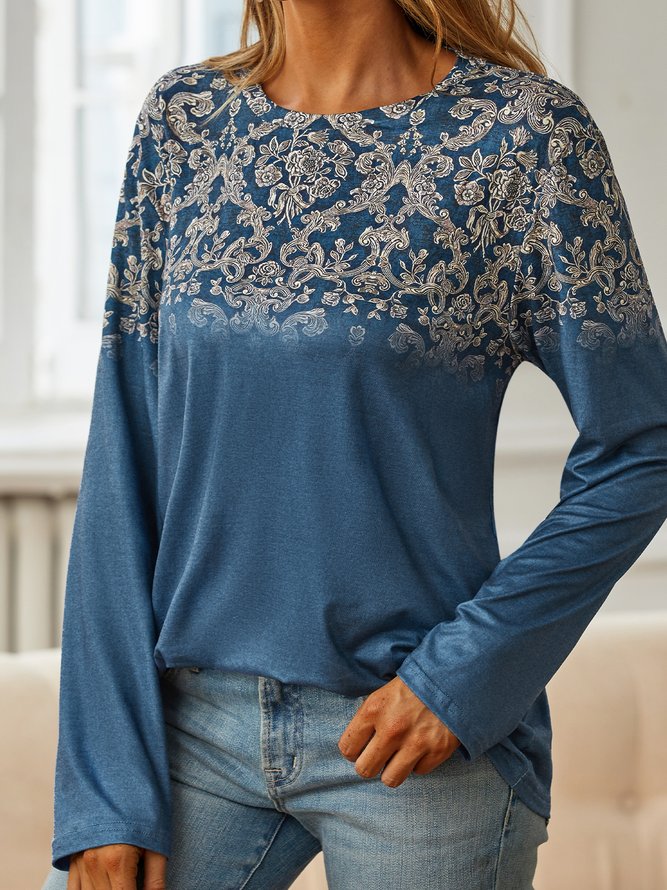 Floral Casual Jersey T-Shirt