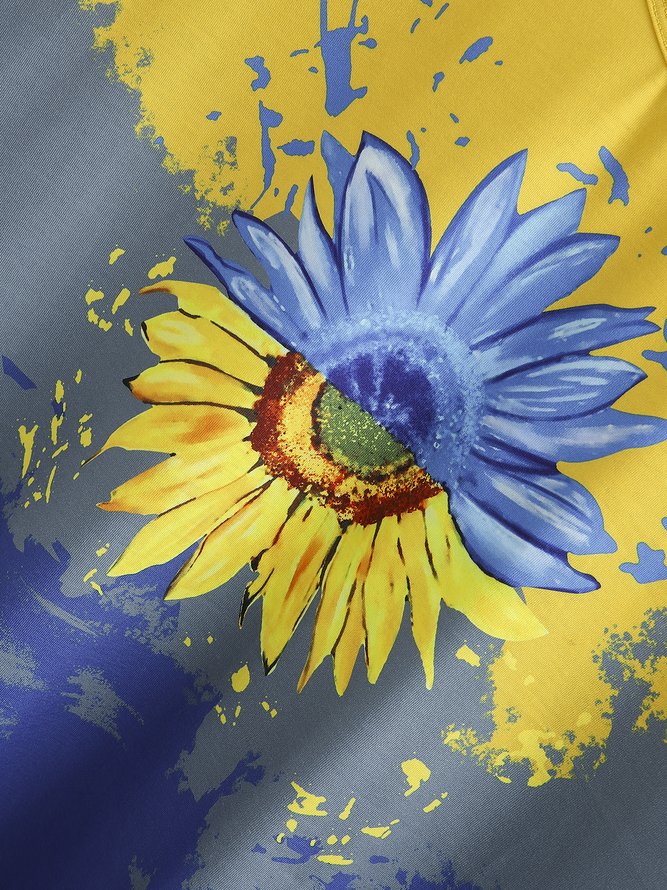 JFN V Neck Sunflowers Vacation T-Shirt