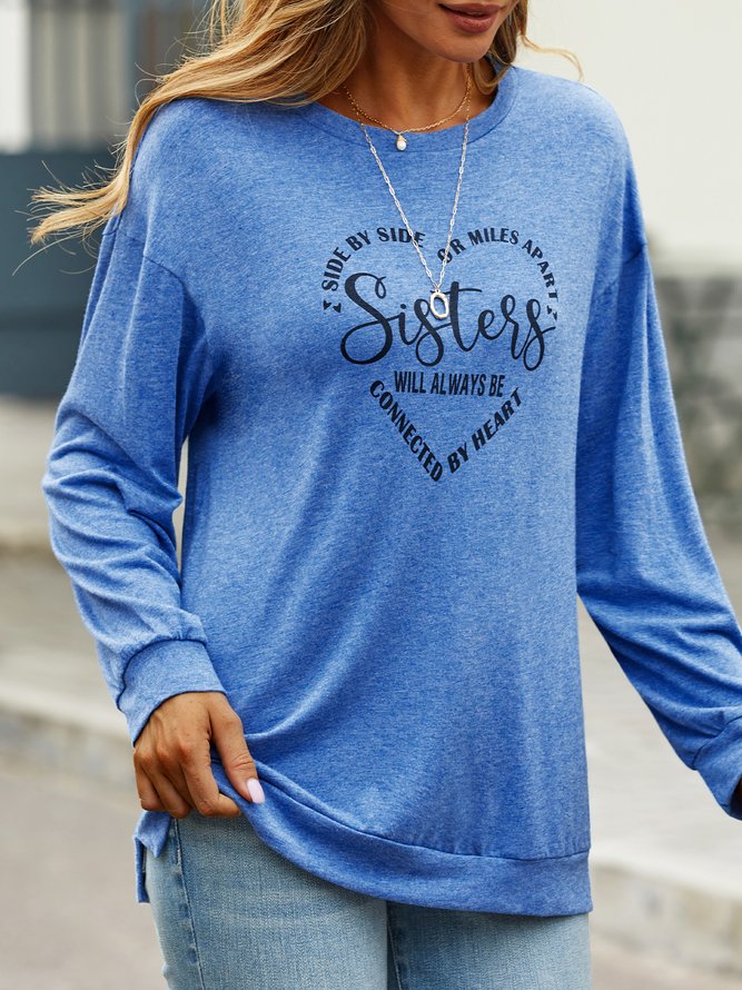 Crew Neck Casual Sister T-Shirt
