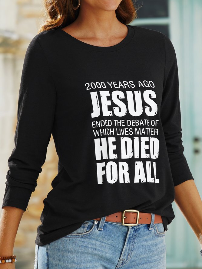 Crew Neck Regular Fit Cotton Blends T-shirt