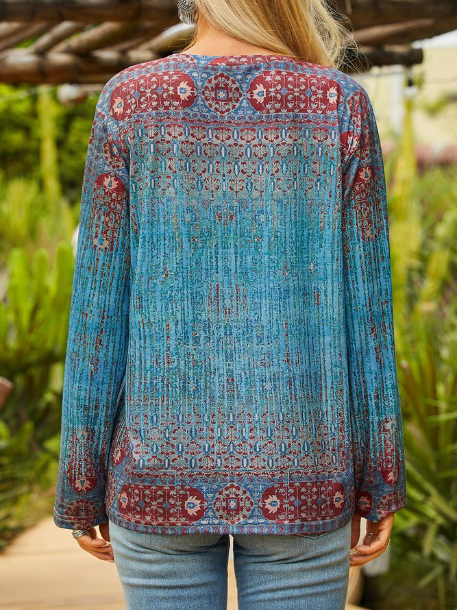 Regular Fit Crew Neck Ombre Top
