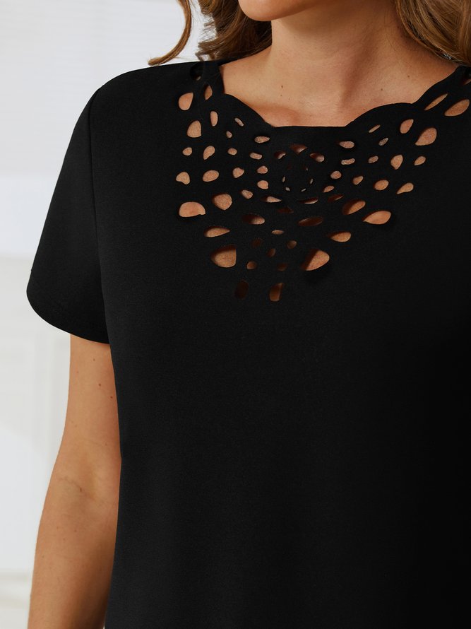 Casual Burnt Design Short Sleeve T-Shirt