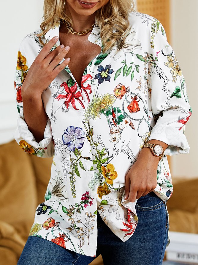 JFN Collar Floral Vacation Shirt