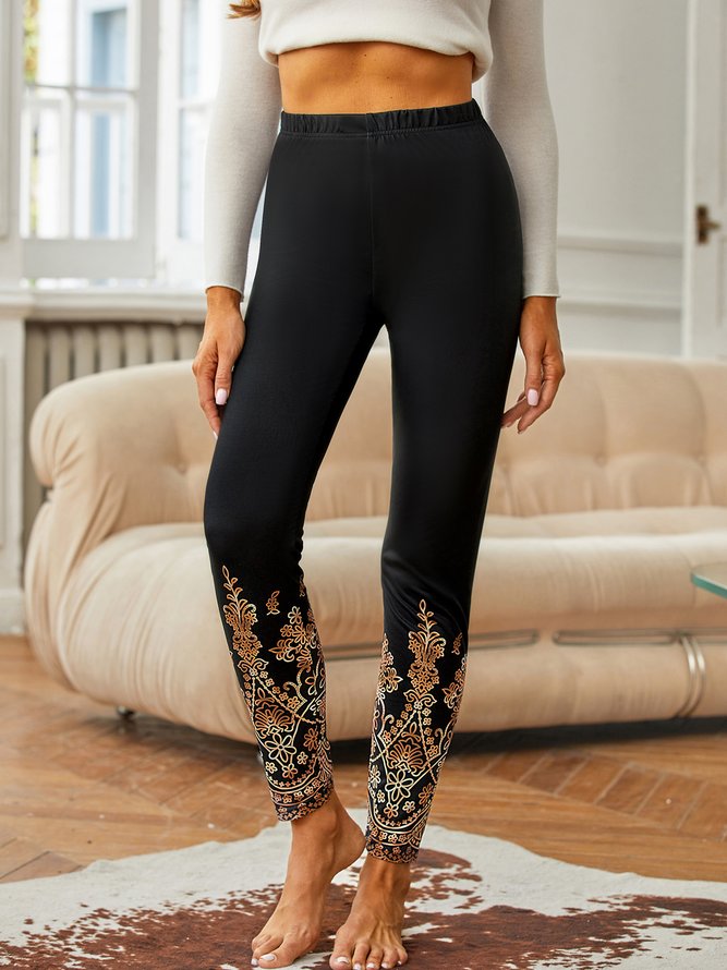 Loose Vacation  Ethnic Leggings
