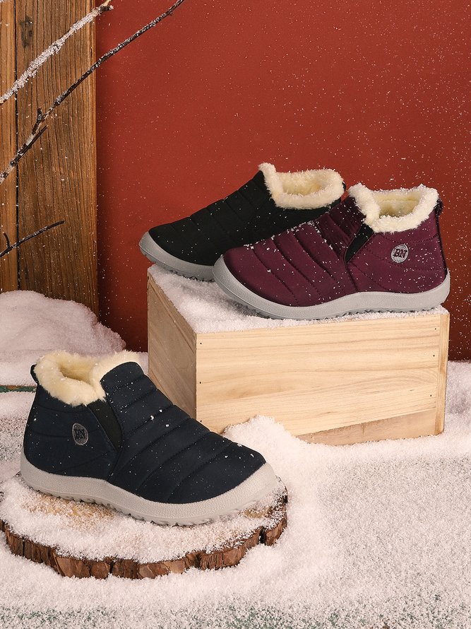 Winter Faux Fur Waterproof Windproof Warmth Snow Boots