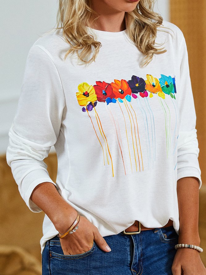 Casual Floral Regular Fit T-Shirt