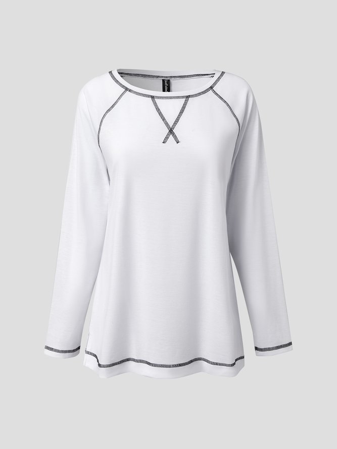 Crew Neck Plain Loose Top