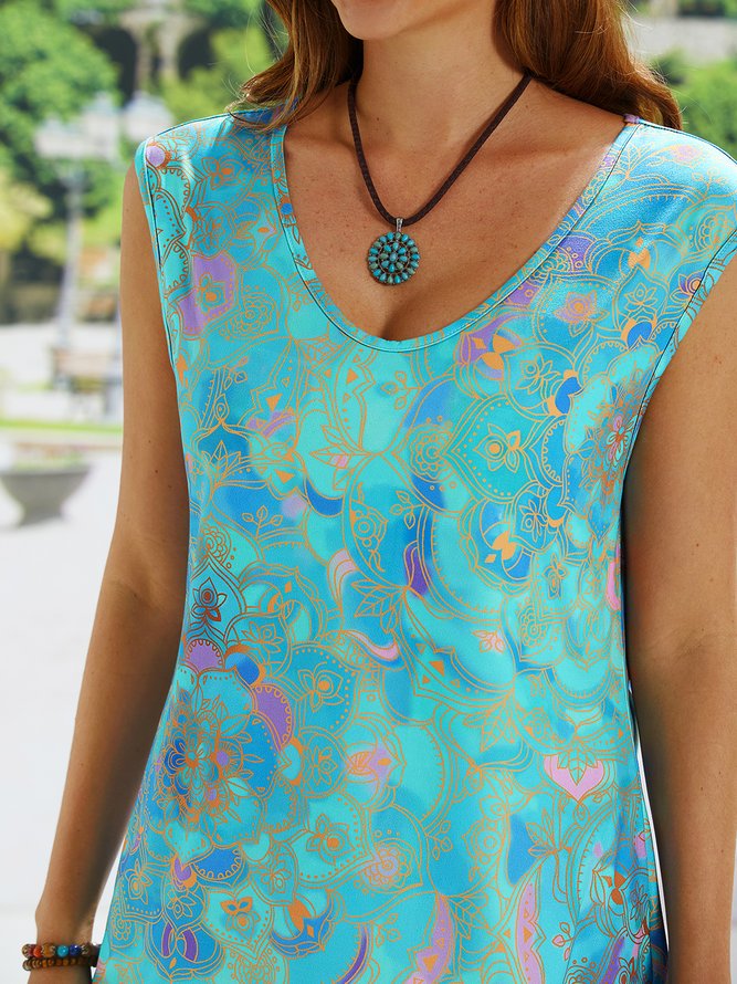 Tribal Loosen Casual Knit Tank