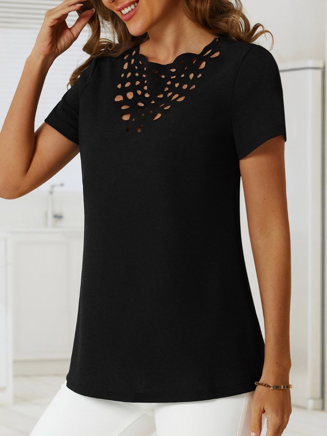 Casual Burnt Design Short Sleeve T-Shirt