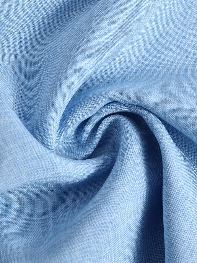 Men's Linen Plain Long Sleeve Shirt