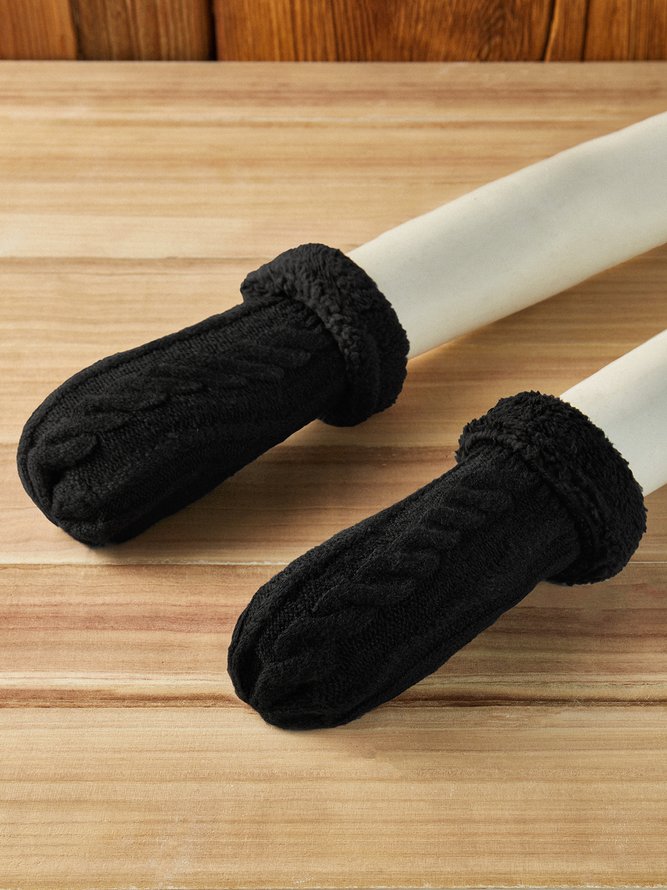 Twist Pattern Plush Woven Full Cover Gloves Autumn Winter Warmth Thickening Accessories