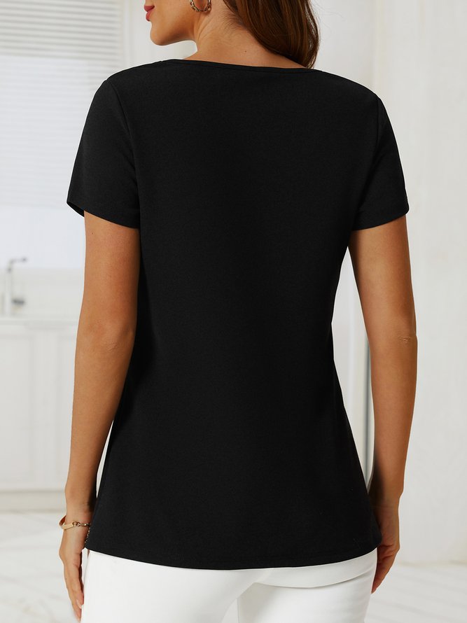 Casual Burnt Design Short Sleeve T-Shirt