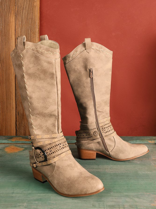 Daily Hollow-Out Spring/fall Cowboy Boot