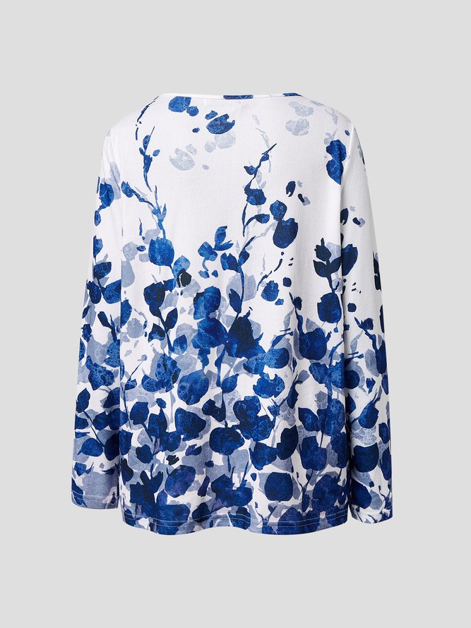 JFN V Neck Floral Casual Top
