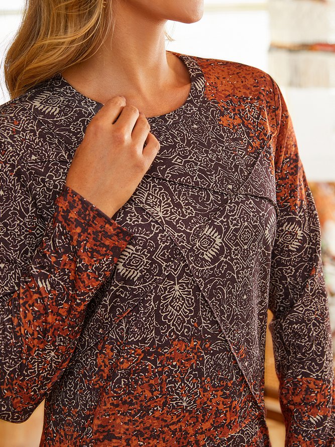 Ethnic Boho Crew Neck T-Shirt