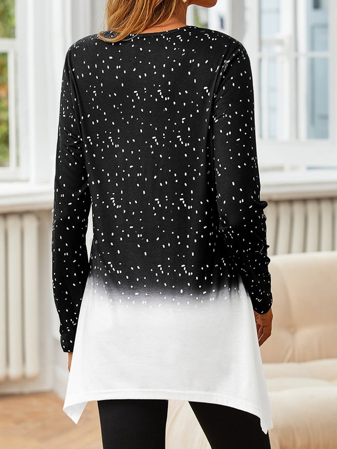 Women's Black Long Sleeve Tunic Tops Christmas Snowman Reindeer Printed
