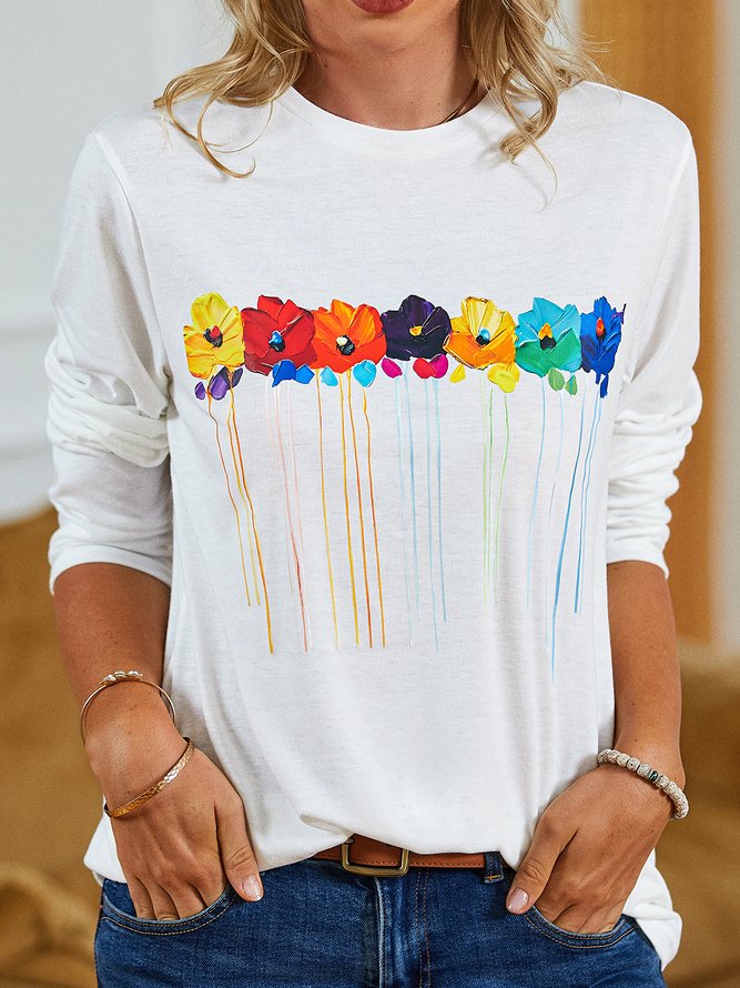 Casual Floral Regular Fit T-Shirt