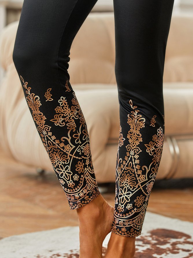 Loose Vacation  Ethnic Leggings