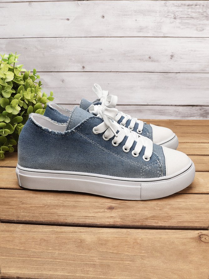 JFN Canvas Flat Heel Casual Flats Sneakers&athletic Flats | justfashionnow